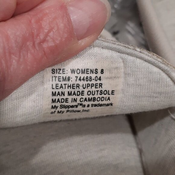 My Slippers By My Pillow Slipper Shoes Womens Size 8 Leather Slip On Comfort - Picture 5 of 7